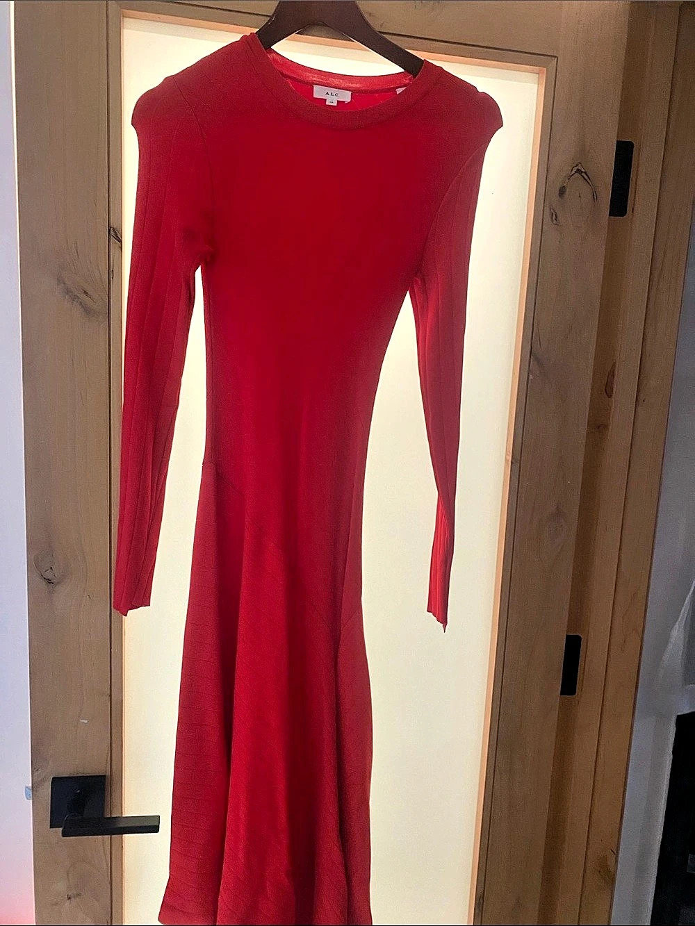 A.L.C. Viviana Dress. Viviana Red Long Sleeve Midi Dress